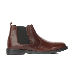 Men's Classic Brown Leather Chelsea Boots Dressy Ankle